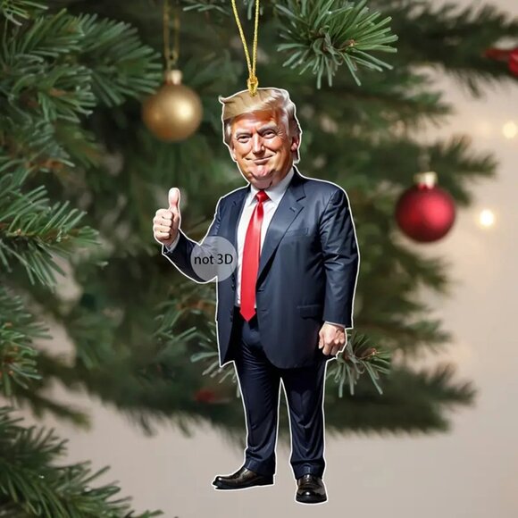 Set of (4) DONALD TRUMP ORNAMENTS - 2D Acrylic - Limited Quantity - MAGA - Picture 3 of 8